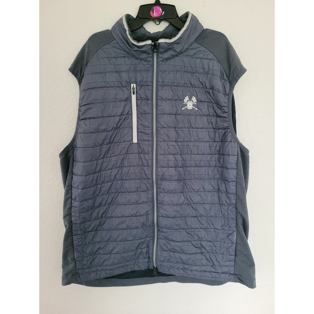 Donald Ross Sportswear Mens XXL Blue Glen Plaid Quilted Golf Puffer Vest #22